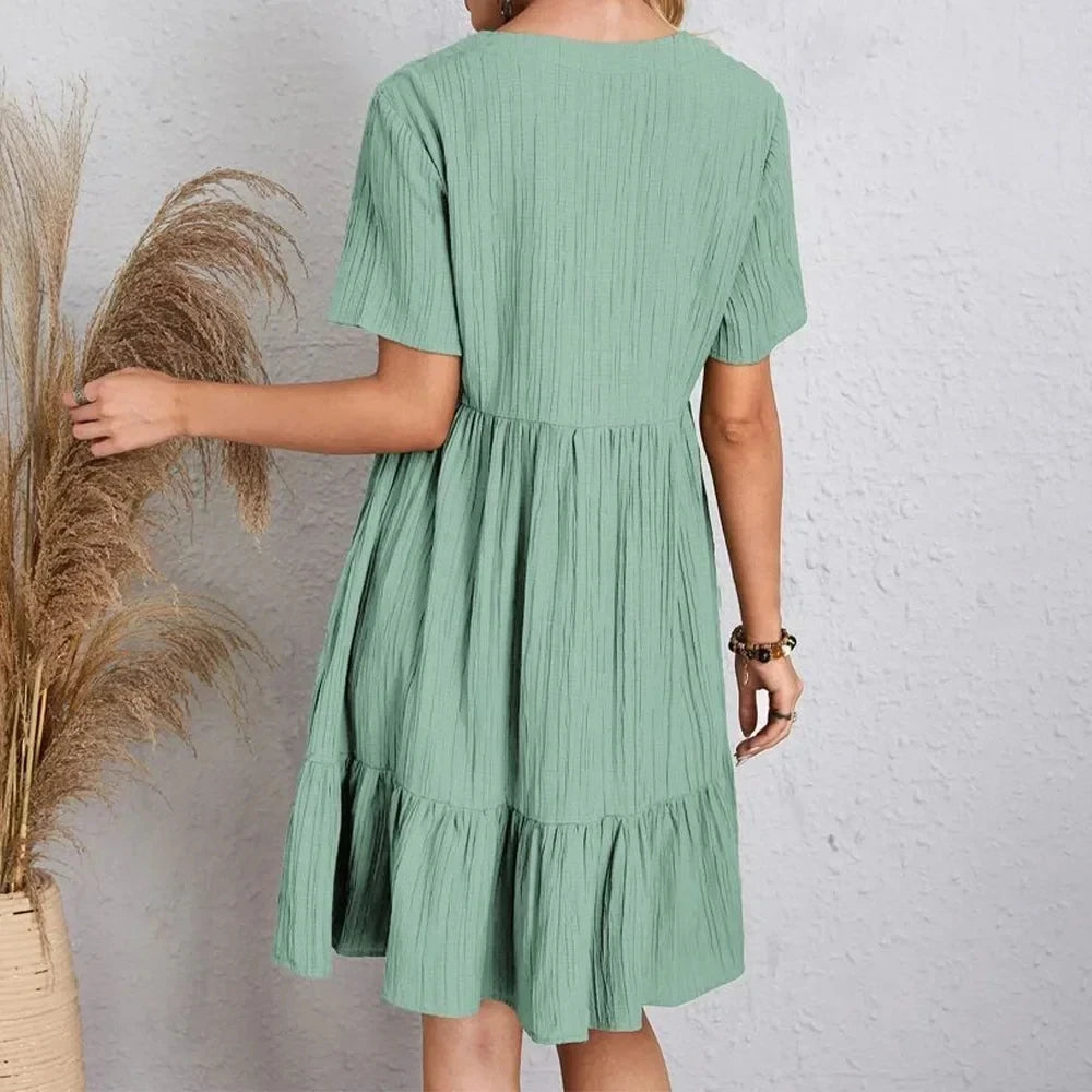 Leila | Elegante vestido de escote en V para el verano