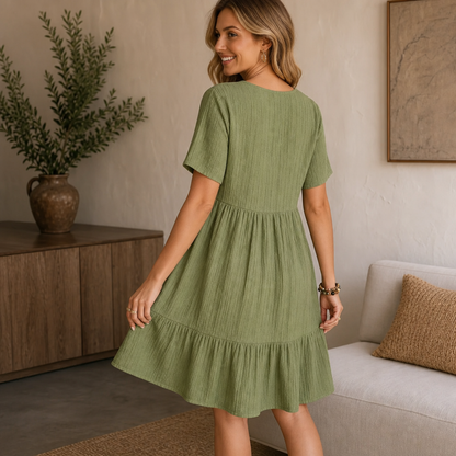 Leila | Elegante vestido de escote en V para el verano