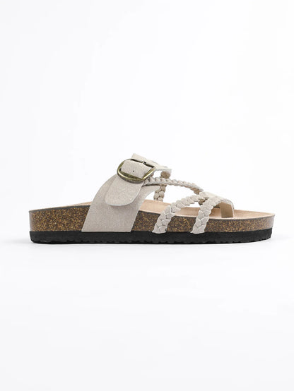 Women's Stylish Beach Flip-Flops Sandals with Faux Leather Insoles Adjustable Buckle Easy to Wear Comfortable for Summer
