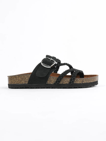 Women's Stylish Beach Flip-Flops Sandals with Faux Leather Insoles Adjustable Buckle Easy to Wear Comfortable for Summer