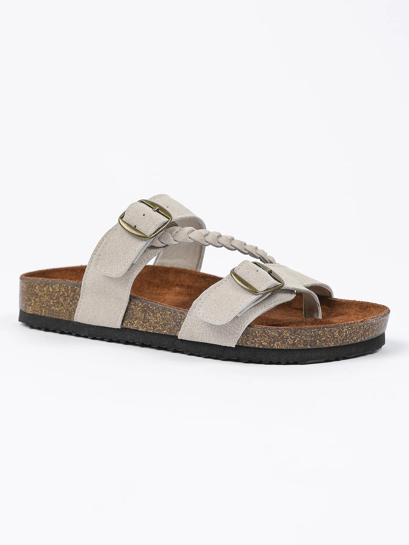 Women's Stylish Beach Flip-Flops Sandals with Faux Leather Insoles Adjustable Buckle Easy to Wear Comfortable for Summer