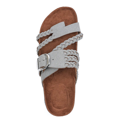 Women's Stylish Beach Flip-Flops Sandals with Faux Leather Insoles Adjustable Buckle Easy to Wear Comfortable for Summer