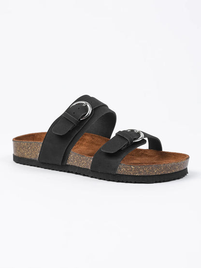 Women's Stylish Beach Flip-Flops Sandals with Faux Leather Insoles Adjustable Buckle Easy to Wear Comfortable for Summer