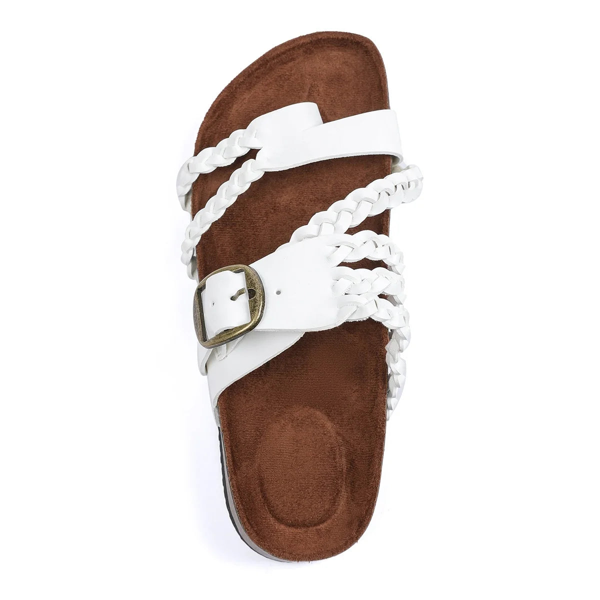 Women's Stylish Beach Flip-Flops Sandals with Faux Leather Insoles Adjustable Buckle Easy to Wear Comfortable for Summer