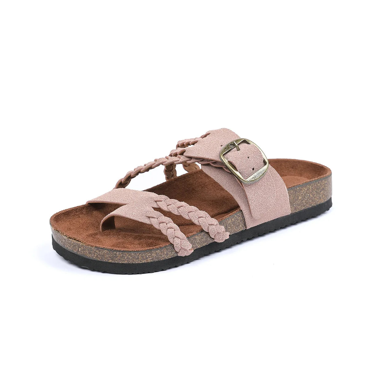 Women's Stylish Beach Flip-Flops Sandals with Faux Leather Insoles Adjustable Buckle Easy to Wear Comfortable for Summer