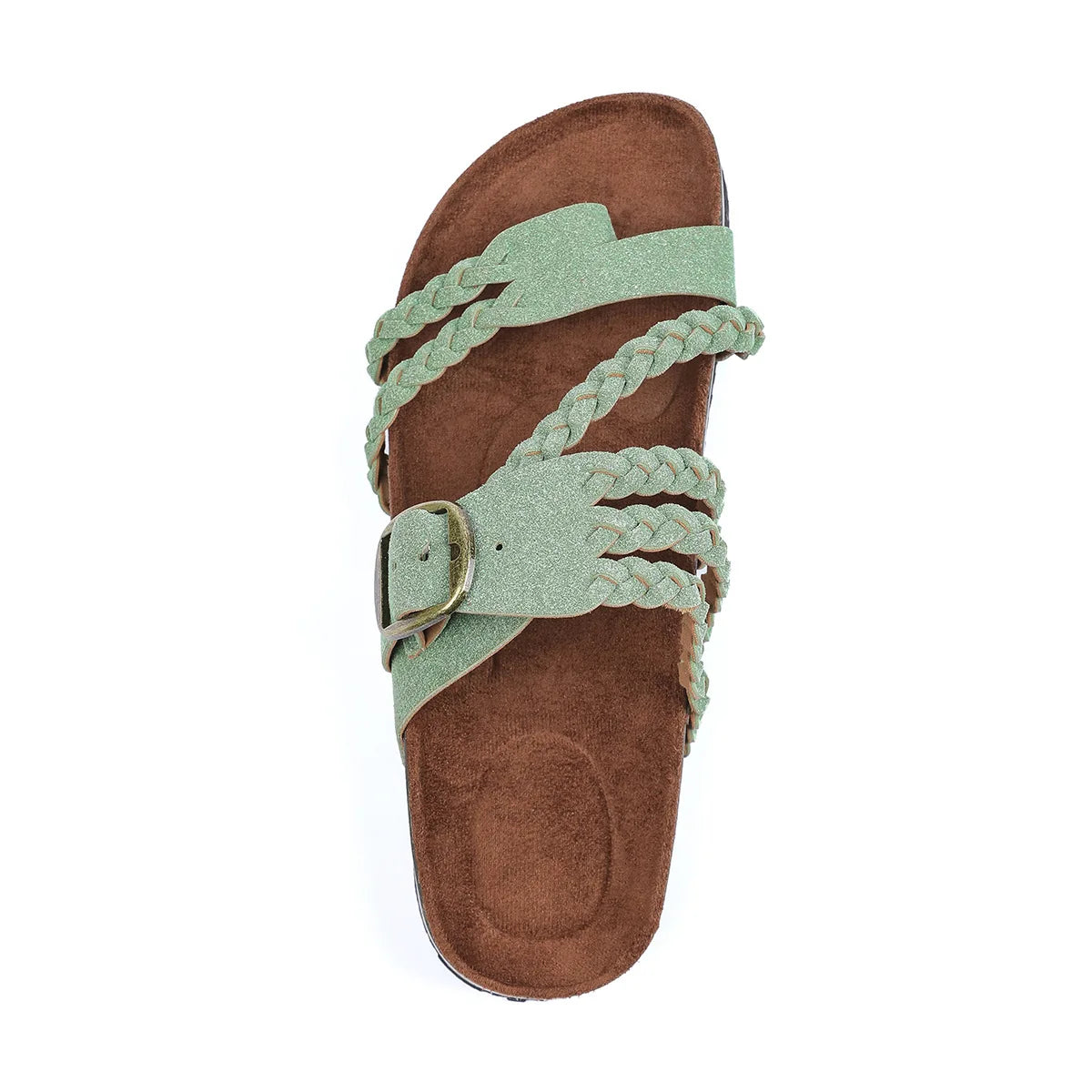 Women's Stylish Beach Flip-Flops Sandals with Faux Leather Insoles Adjustable Buckle Easy to Wear Comfortable for Summer