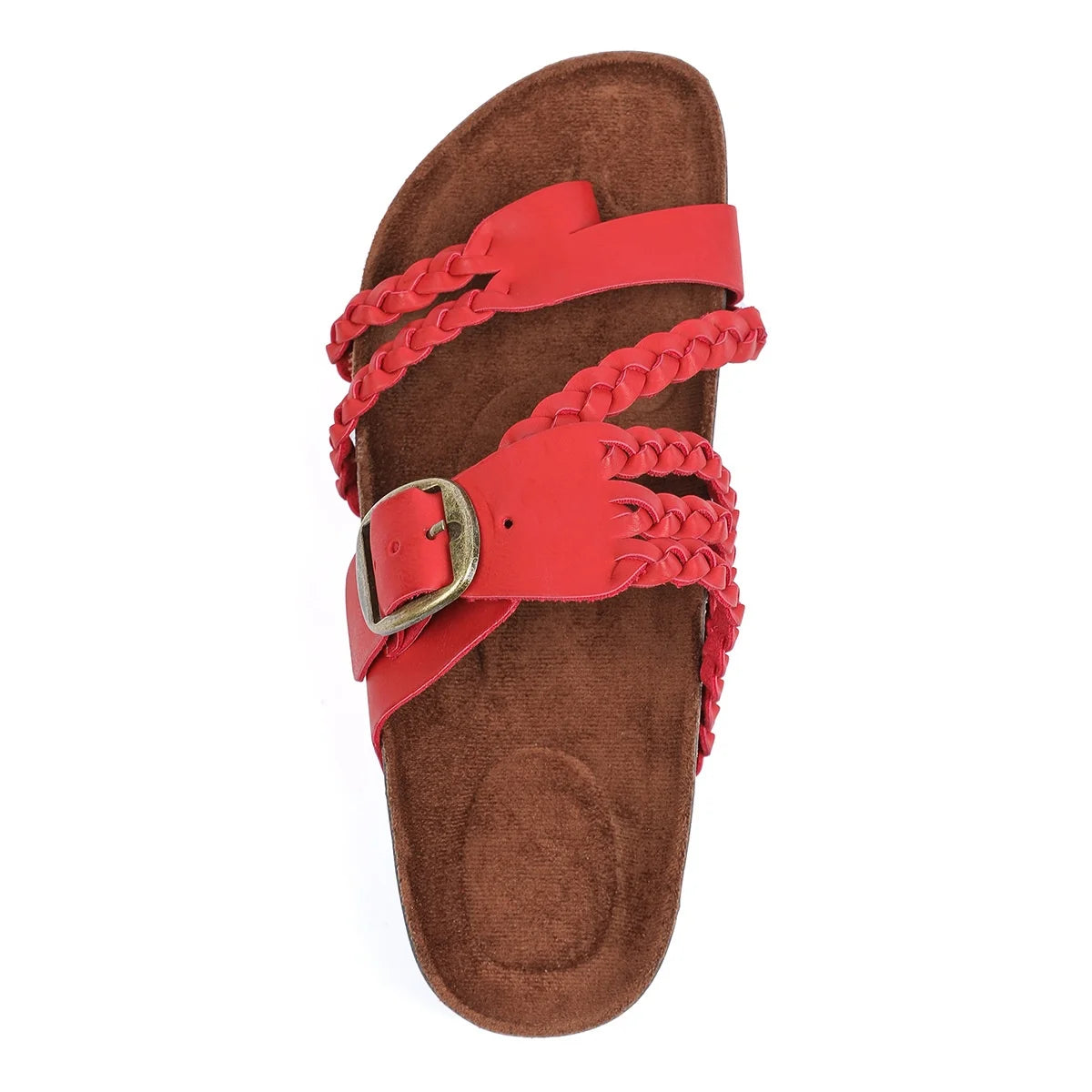 Women's Stylish Beach Flip-Flops Sandals with Faux Leather Insoles Adjustable Buckle Easy to Wear Comfortable for Summer