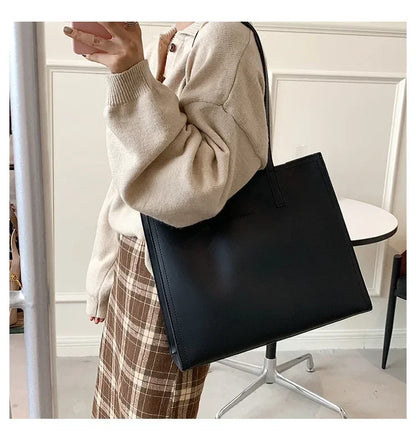 Women's Tote Bag Women Handbags Large Capacity Female Luxury High Quality PU Leather Simple Designer Shoulder Bag Сумка Женская