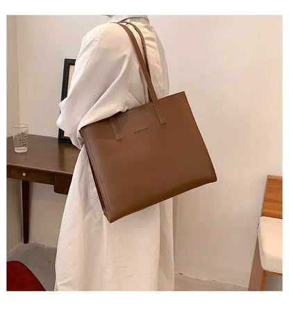 Women's Tote Bag Women Handbags Large Capacity Female Luxury High Quality PU Leather Simple Designer Shoulder Bag Сумка Женская