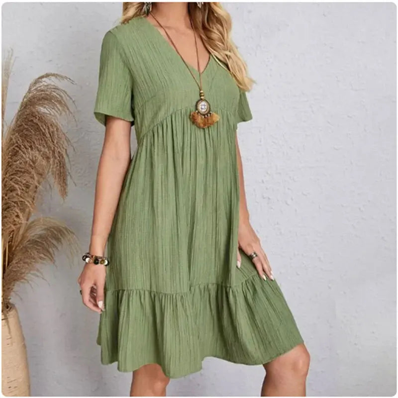 Leila | Elegante vestido de escote en V para el verano