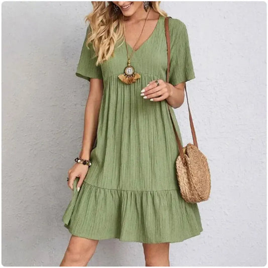 Leila | Elegante vestido de escote en V para el verano