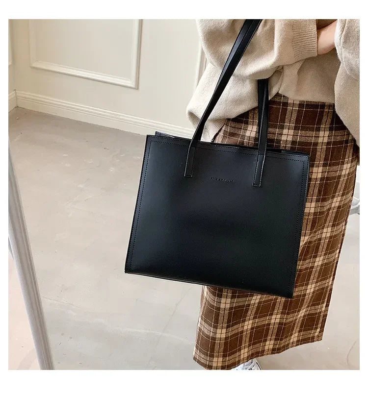 Women's Tote Bag Women Handbags Large Capacity Female Luxury High Quality PU Leather Simple Designer Shoulder Bag Сумка Женская