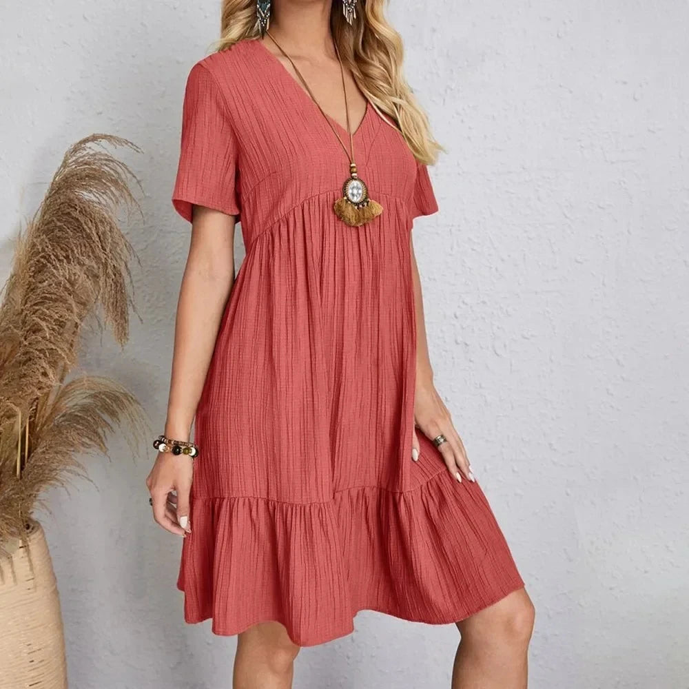 Leila | Elegante vestido de escote en V para el verano