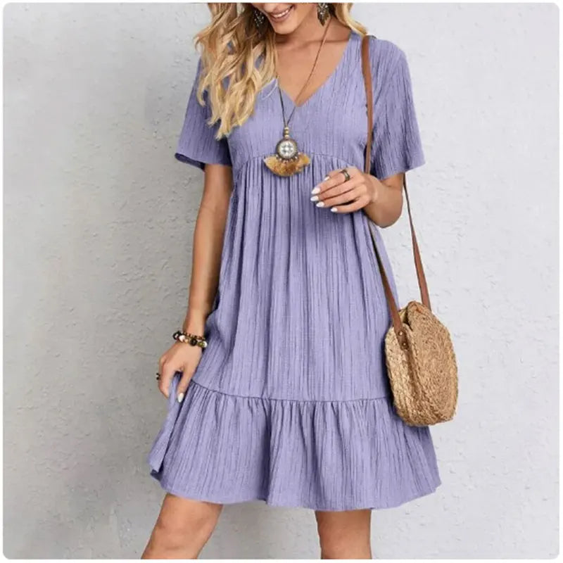 Leila | Elegante vestido de escote en V para el verano