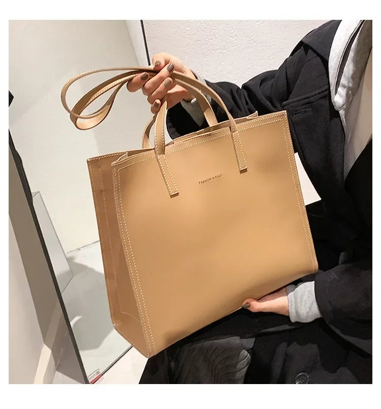 Women's Tote Bag Women Handbags Large Capacity Female Luxury High Quality PU Leather Simple Designer Shoulder Bag Сумка Женская