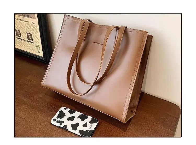 Women's Tote Bag Women Handbags Large Capacity Female Luxury High Quality PU Leather Simple Designer Shoulder Bag Сумка Женская