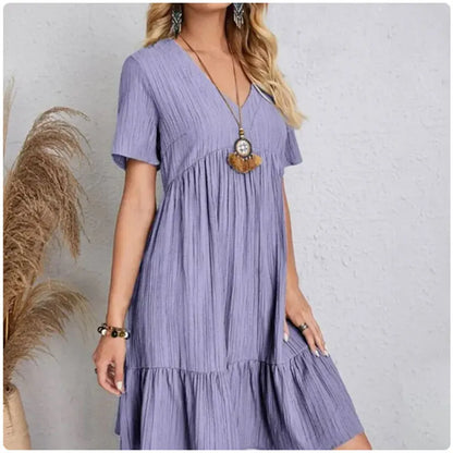 Leila | Elegante vestido de escote en V para el verano