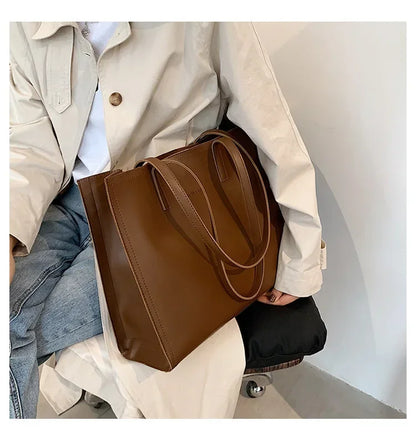 Women's Tote Bag Women Handbags Large Capacity Female Luxury High Quality PU Leather Simple Designer Shoulder Bag Сумка Женская