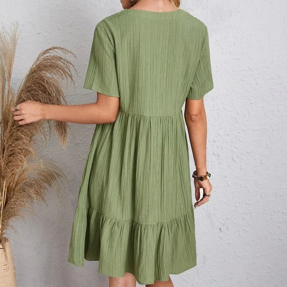 Leila | Elegante vestido de escote en V para el verano