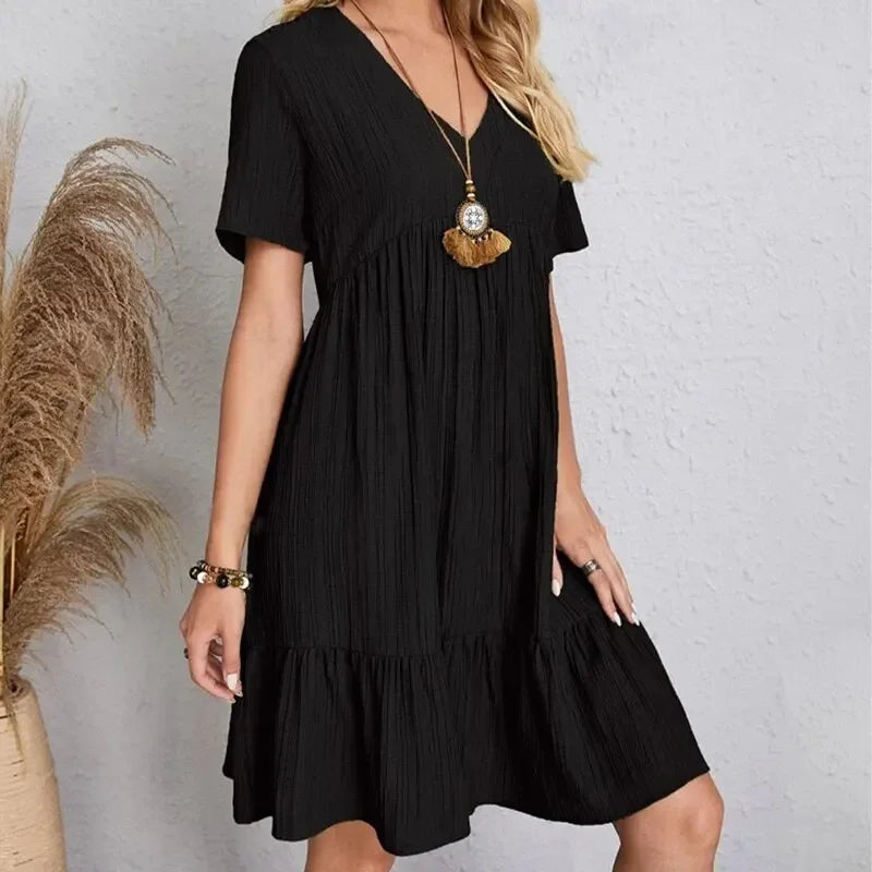Leila | Elegante vestido de escote en V para el verano