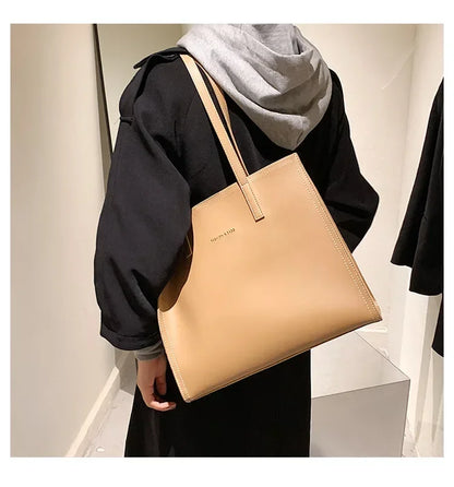 Women's Tote Bag Women Handbags Large Capacity Female Luxury High Quality PU Leather Simple Designer Shoulder Bag Сумка Женская